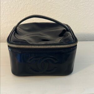 Chanel Black Patent Leather Vanity Bag S4